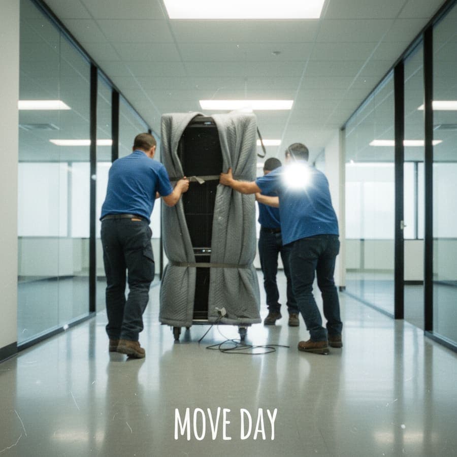 Dustline crew performing HEPA vacuum on window sill post-reno