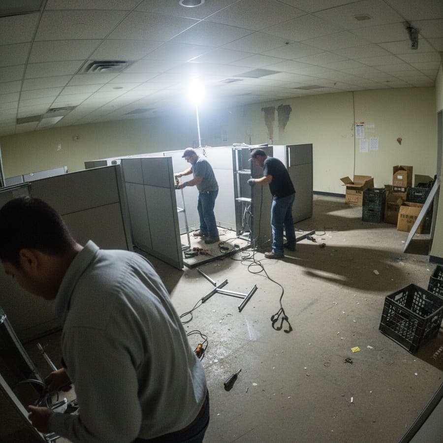 HVAC register cleaning with HEPA attachment during post-reno service